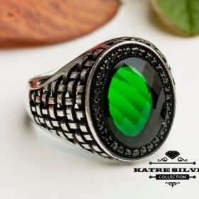 Green Statement Ring Unique Mens Ring Celtic Handcrafted Silver Rings Massive Ring Unique Mens Ring Green Silver Ring Turkish Summer Jewelry