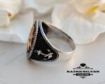 Mens Handmade Ring, Turkish Handmade, Compass Men Ring, Compass Signet Ring, Ottoman Anchor Ring, Birthday Gift, 925k Sterling Silver Ring - Image 6