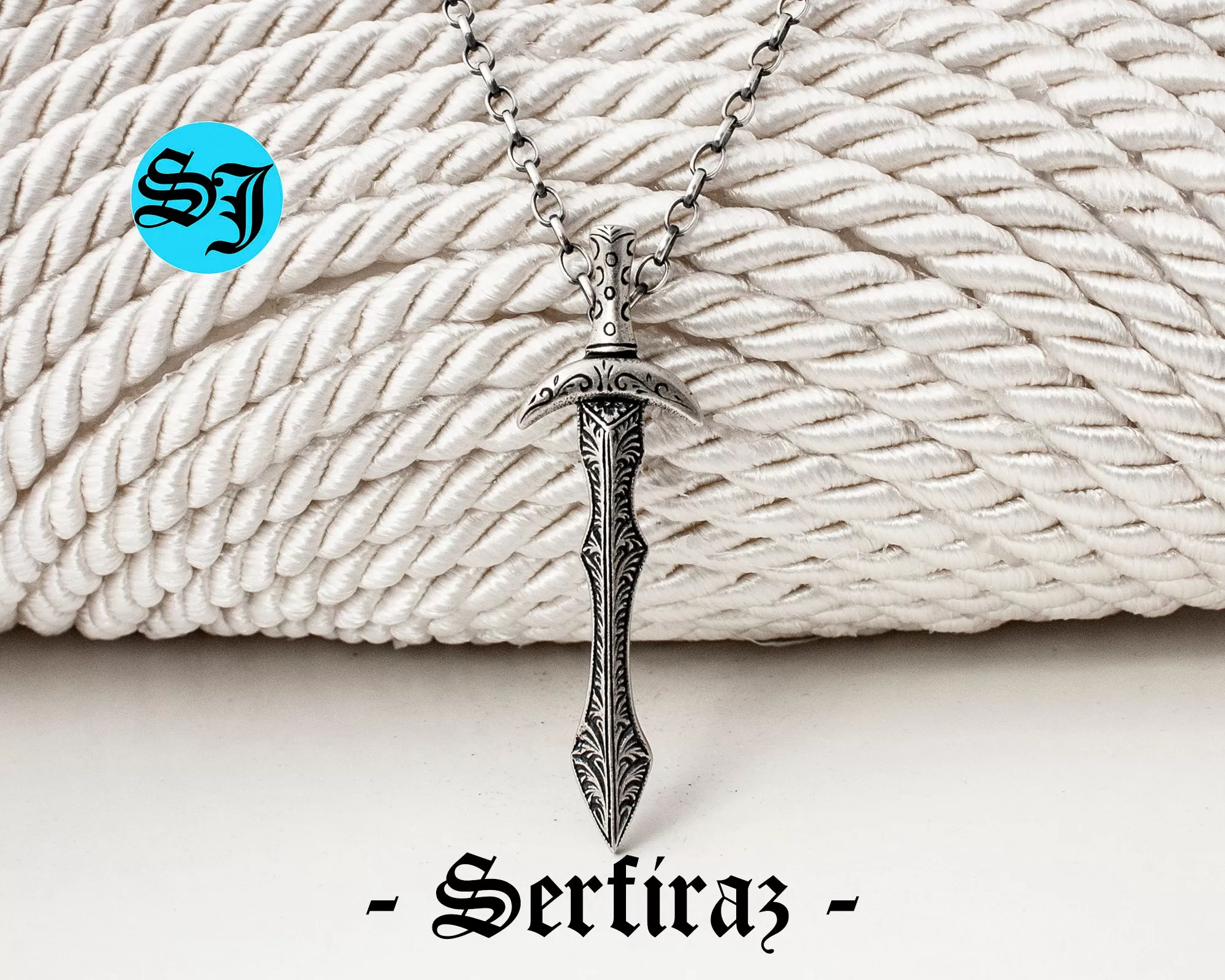 Long Knight Medieval Handmade Silver Sword Necklace, Sword Jewelry, Necklace for Men, Gift For Him, Gift Ideas, Birthday Gift - Image 6