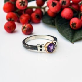 Natural Amethyst Ring, Amethyst Silver Ring, Amethyst Ring, Amethyst Ring For Women, Boho Hippie Ring, Raw Stone Ring, Valentines Day Gift
