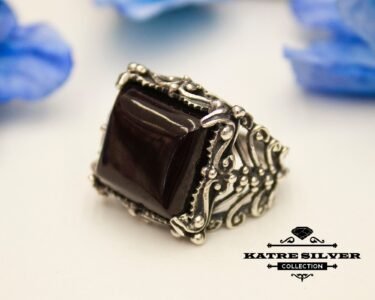 Authentic Green Amber Men Ring 925 Sterling Silver – Ottoman Style Handmade Turkish Statement Ring Gift for Him - Image 4