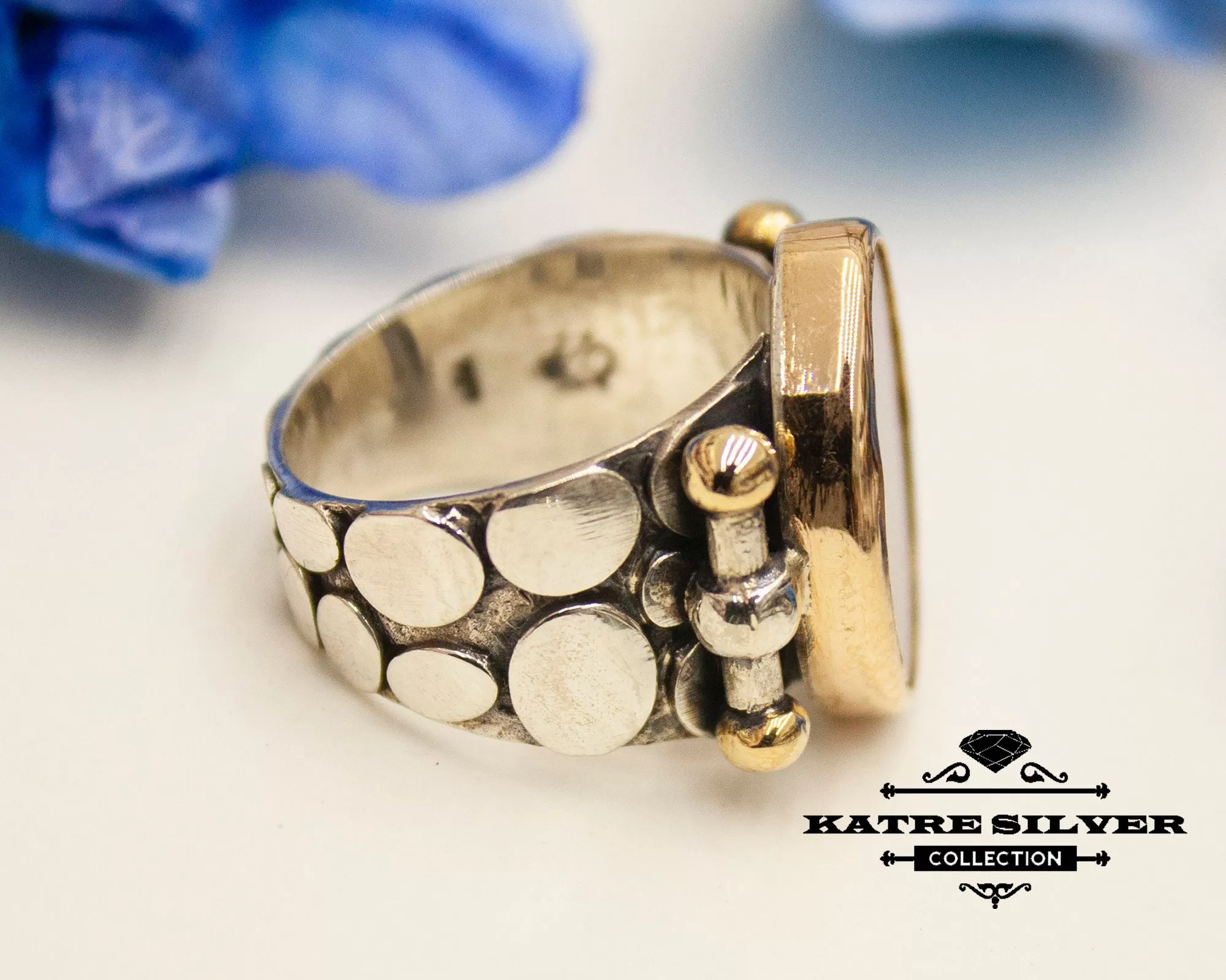 Powerful Agate Men Ring 925 Sterling Silver – Ottoman Style Handmade Statement Ring Turkish Silver Gift for Him - Image 5