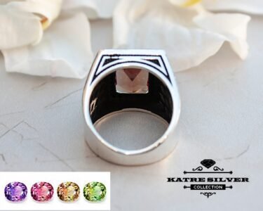 Powerful Sultanite Men Ring 925 Sterling Silver – Color Change Diaspore Statement Ottoman Style Ring Handmade Gift for Him - Image 9