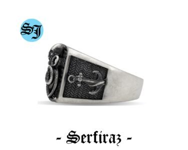 Skull Octopus Ring, Animal Octopus Pirate Anchor Mens Skull Rings, Silver Viking Nautical Skull Ring, Gothic Ring, Onyx Ring, Gift for Him - Image 8