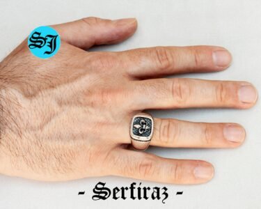 Fleur De Lis Ring, Gothic Silver Ring, Black Zicron Ring, Men's Signet Ring, Byzantine Ring, Viking Ring, 925 Sterling Silver Ring, Men Gift - Image 2