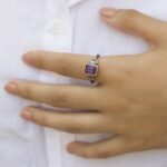 925 Sterling Silver Shell Ring, Elegant Purple Amethyst Women Ring, Handmade Jewelry, Birthstone Ring, Gemstone Promise Ring, Gift For Her - Image 2