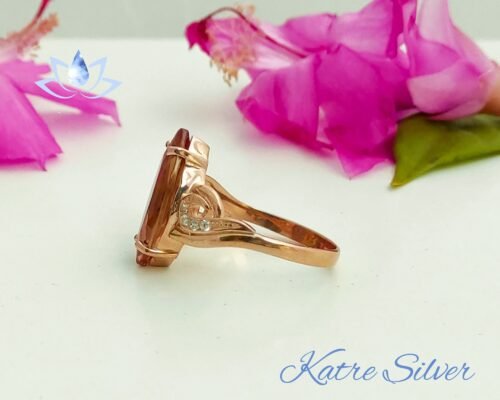 Rose Gold Vintage Ring, Marquise Engagement Ring, Marquise Ring, Art Deco Ring, Diaspore Ring, Vintage Engagement Ring - Image 8