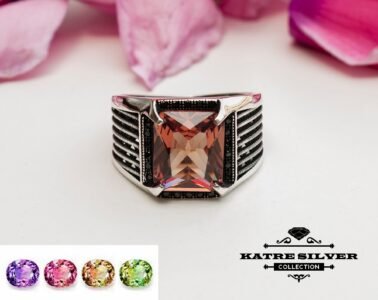 Powerful Sultanite Men Ring 925 Sterling Silver – Ottoman Style Diaspore Color Change Handmade Statement Ring Gift for Him - Image 3