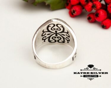 Mens Handmade Ring, Turkish Handmade Silver Men Ring, Ottoman Mens Ring, Solid Silver Men Ring, Gift for Him, 925k Sterling Silver Ring - Image 9