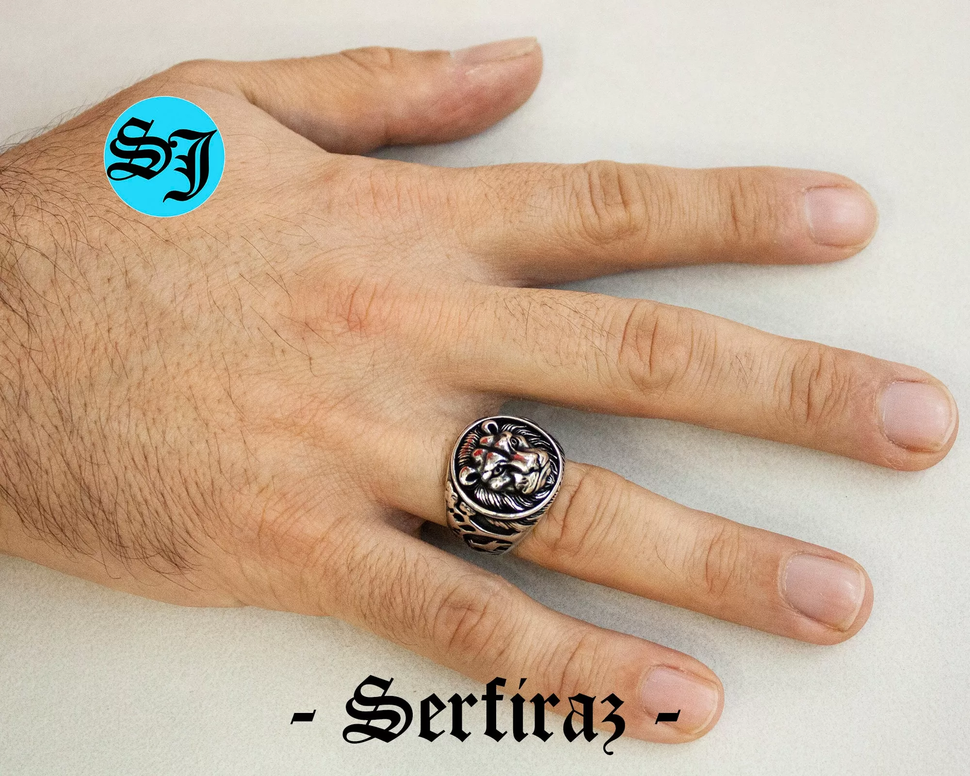 Lion Ring, Lion Head Ring, Animal Ring, Silver Lion Ring, Lion Jewelry, Mens Lion Ring, Sterling Silver Ring, Gift For Him - Image 2