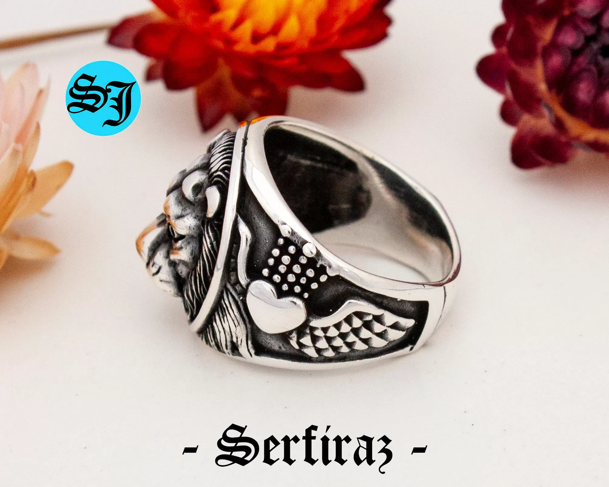 Lion Ring, Lion Head Ring, Animal Ring, Silver Lion Ring, Lion Jewelry, Mens Lion Ring, Sterling Silver Ring, Gift For Him - Image 5