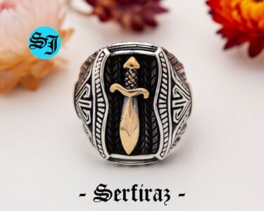 Mens Handmade Ring, Turkish Handmade Silver Men Ring, Ottoman Mens Ring, Men 925k Silver Ring, Knife Jewelry, Gift for Him - Image 3