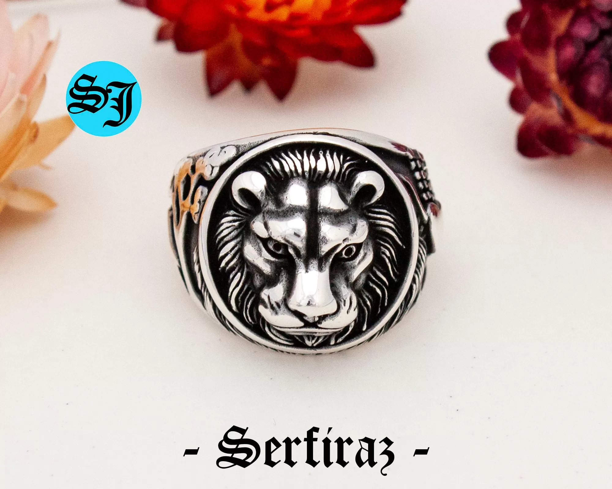 Lion Ring, Lion Head Ring, Animal Ring, Silver Lion Ring, Lion Jewelry, Mens Lion Ring, Sterling Silver Ring, Gift For Him - Image 3