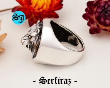 Lion Signet Ring, Lion Ring, Signet Ring, Lion Head Ring, Silver Lion Ring, Lion Jewelry, Animal Ring, Mens Signet Ring - Image 5