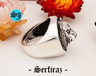 Lion Signet Ring, Lion Ring, Signet Ring, Lion Head Ring, Silver Lion Ring, Lion Jewelry, Animal Ring, Mens Signet Ring - Image 6