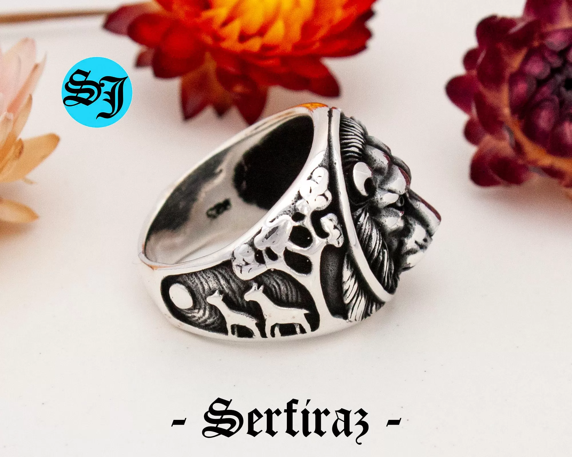 Lion Ring, Lion Head Ring, Animal Ring, Silver Lion Ring, Lion Jewelry, Mens Lion Ring, Sterling Silver Ring, Gift For Him - Image 6