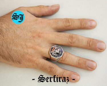 Lion Signet Ring, Lion Ring, Signet Ring, Lion Head Ring, Silver Lion Ring, Lion Jewelry, Animal Ring, Mens Signet Ring - Image 2