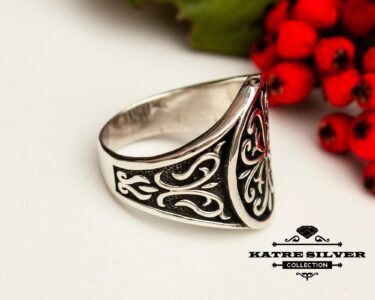 Mens Handmade Ring, Turkish Handmade Silver Men Ring, Ottoman Mens Ring, Solid Silver Men Ring, Gift for Him, 925k Sterling Silver Ring - Image 7