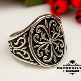 Mens Handmade Ring, Turkish Handmade Silver Men Ring, Ottoman Mens Ring, Solid Silver Men Ring, Gift for Him, 925k Sterling Silver Ring