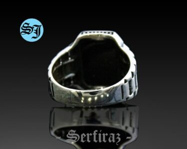 Silver Rolex Band Ring, Onyx Men Jewelry, Rolex Ring, Rolex Chain, Silver Onyx Ring, Black Onyx Ring, Ring For Mens, Gift for Him - Image 6