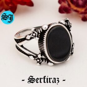 Oval Onyx Silver Ring, Black Onyx Silver Men Ring, Black Onyx Men's Ring, Men's Ring, Husband Gift, Black Gemstone Ring