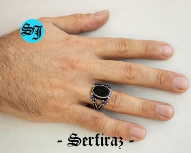 Oval Onyx Silver Ring, Black Onyx Silver Men Ring, Black Onyx Men's Ring, Men's Ring, Husband Gift, Black Gemstone Ring - Image 2