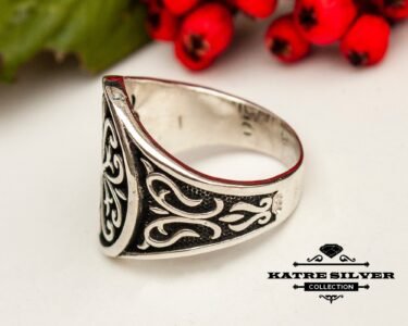 Mens Handmade Ring, Turkish Handmade Silver Men Ring, Ottoman Mens Ring, Solid Silver Men Ring, Gift for Him, 925k Sterling Silver Ring - Image 6