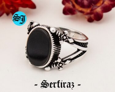 Oval Onyx Silver Ring, Black Onyx Silver Men Ring, Black Onyx Men's Ring, Men's Ring, Husband Gift, Black Gemstone Ring - Image 4