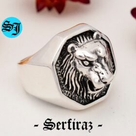 Lion Signet Ring, Lion Ring, Signet Ring, Lion Head Ring, Silver Lion Ring, Lion Jewelry, Animal Ring, Mens Signet Ring