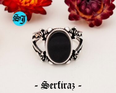 Oval Onyx Silver Ring, Black Onyx Silver Men Ring, Black Onyx Men's Ring, Men's Ring, Husband Gift, Black Gemstone Ring - Image 3