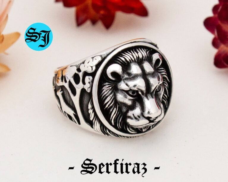 Lion Ring, Lion Head Ring, Animal Ring, Silver Lion Ring, Lion Jewelry, Mens Lion Ring, Sterling Silver Ring, Gift For Him
