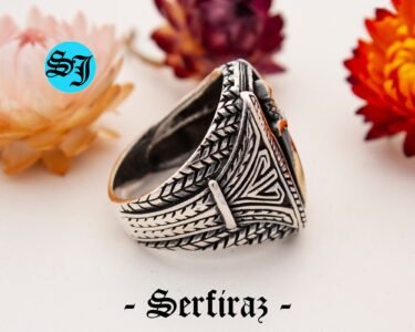 Mens Handmade Ring, Turkish Handmade Silver Men Ring, Ottoman Mens Ring, Men 925k Silver Ring, Knife Jewelry, Gift for Him - Image 6