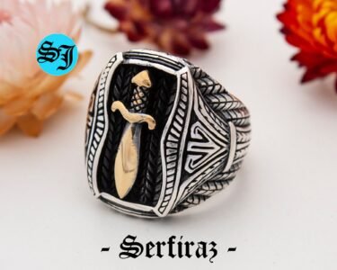 Mens Handmade Ring, Turkish Handmade Silver Men Ring, Ottoman Mens Ring, Men 925k Silver Ring, Knife Jewelry, Gift for Him - Image 4