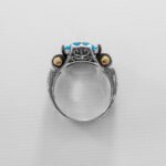 Rare Emerald Cut, Deep Blue Topaz Mens Ring, Sterling Silver 925, Handmade Blue Topaz Ring, Art Deco London Blue Topaz, Gift for Husband - Image 9