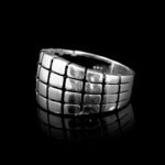 925 Sterling Silver Geometric Mens Ring, Geometric Jewelry, Rectangle Ring, Cool Ring, 925 Silver Ring, Vintage Jewelry, Gift for Him - Image 4