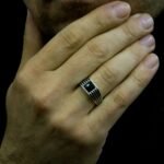 Shiny Silver Onyx Ring, Black Gemstone Men Ring, Cool Man Jewelry, Silver Signet Ring, Men's Fashion Ring, Gift for Boyfriend, Gift for Him - Image 2