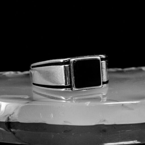 Black Onyx Ring, Men Silver Ring, Silver Ring for Men, Handmade Men Ring, Statement Ring, Chevalier Men Ring, Cool Rings, Gemstone Ring