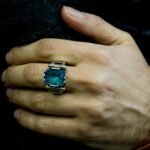 Rare Emerald Cut, Deep Blue Topaz Mens Ring, Sterling Silver 925, Handmade Blue Topaz Ring, Art Deco London Blue Topaz, Gift for Husband - Image 4