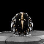 Men Silver Ring | Handmade Ring | 925 Sterling Silver Ring| Mother of Pearl Stone | Gemstone Ring | Gift For Men | Men Jewelry | Knife Ring - Image 3