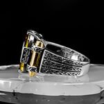 Color Changing Stone in Sultanite Ring, Emerald Cut Stone, Handmade Zultanite Men Ring, 925 Solid Sterling Silver, Ottoman Ring-Gift For Men - Image 6