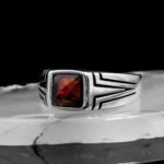 Red Ruby Ring, Men Silver Ring, Handmade Men Ring, Knight Ring, Vintage Men Ring, Statement Ring, Hand Made Square Signet Ring, Gift For Men - Image 3