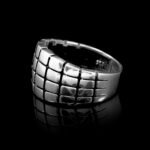 925 Sterling Silver Geometric Mens Ring, Geometric Jewelry, Rectangle Ring, Cool Ring, 925 Silver Ring, Vintage Jewelry, Gift for Him - Image 5