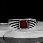 Agate Men Ring, Sterling Silver Ring, Rings For Men, Square Signet Ring, Men Pinky Ring, Gemstone Ring, Unique Mens Ring, Gift For Him - Image 3