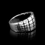925 Sterling Silver Geometric Mens Ring, Geometric Jewelry, Rectangle Ring, Cool Ring, 925 Silver Ring, Vintage Jewelry, Gift for Him - Image 6