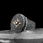 925 Sterling Silver North Star Pattern Rings for Men, Ottoman Ring, Silver Onyx Ring, Sterling Silver Ring, Vintage Jewelry, Gift for Him - Image 5