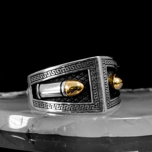 Bullet Ring, Men's Sterling Silver Bronze Bullet Ring, 925K Sterling Silver Ring, Men's Bullet Ring, Unique Style Men Ring, Gift for Dad