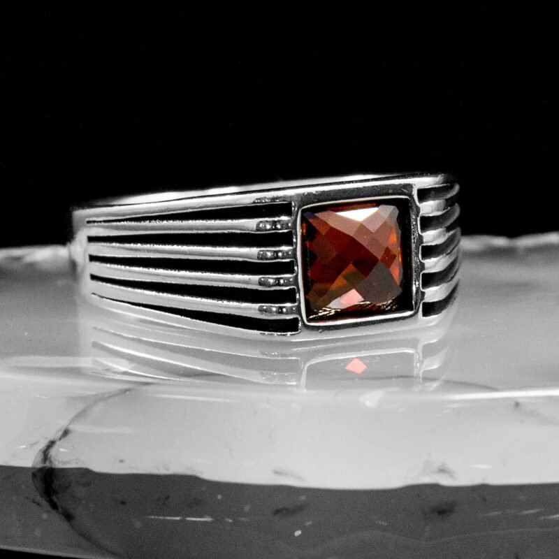 Red Ruby Gemstone Ring, Handmade Silver Ring, Chevalier Ring, Men's Fashion Ring, Minimalist Silver Ring, Unique Ring, Gift for Men
