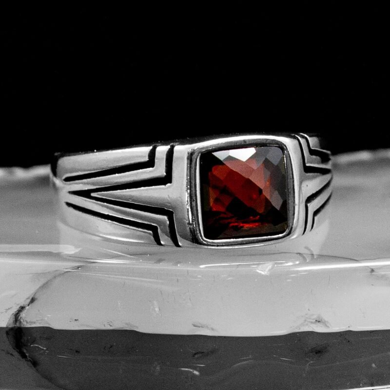 Red Ruby Ring, Men Silver Ring, Handmade Men Ring, Knight Ring, Vintage Men Ring, Statement Ring, Hand Made Square Signet Ring, Gift For Men