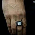 Mens Silver Wedding Ring | Mother Of Pearl | Simple Band | Silver Ring | Anniversary Gift | Statement Ring | Gemstone Ring | Gift For Him - Image 4