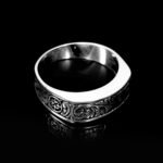 925 Sterling Silver Fleur de Lis Pattern Men's Silver Design Wedding Ring, Vintage Jewelry, Engagement Ring, Wedding Gift - Image 2